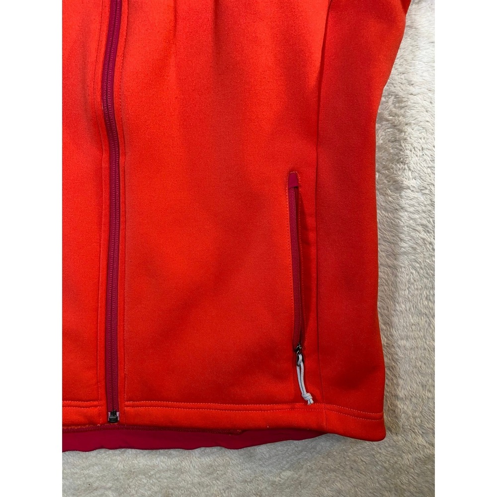 The North Face Womens Full Zip Fleece Jacket Orange Red Colorblock SZ Large - Picture 6 of 16